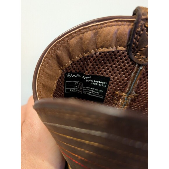 Ariat Men’s 8D Square Toe Western Boots – Style 10010963 – Brown Leather